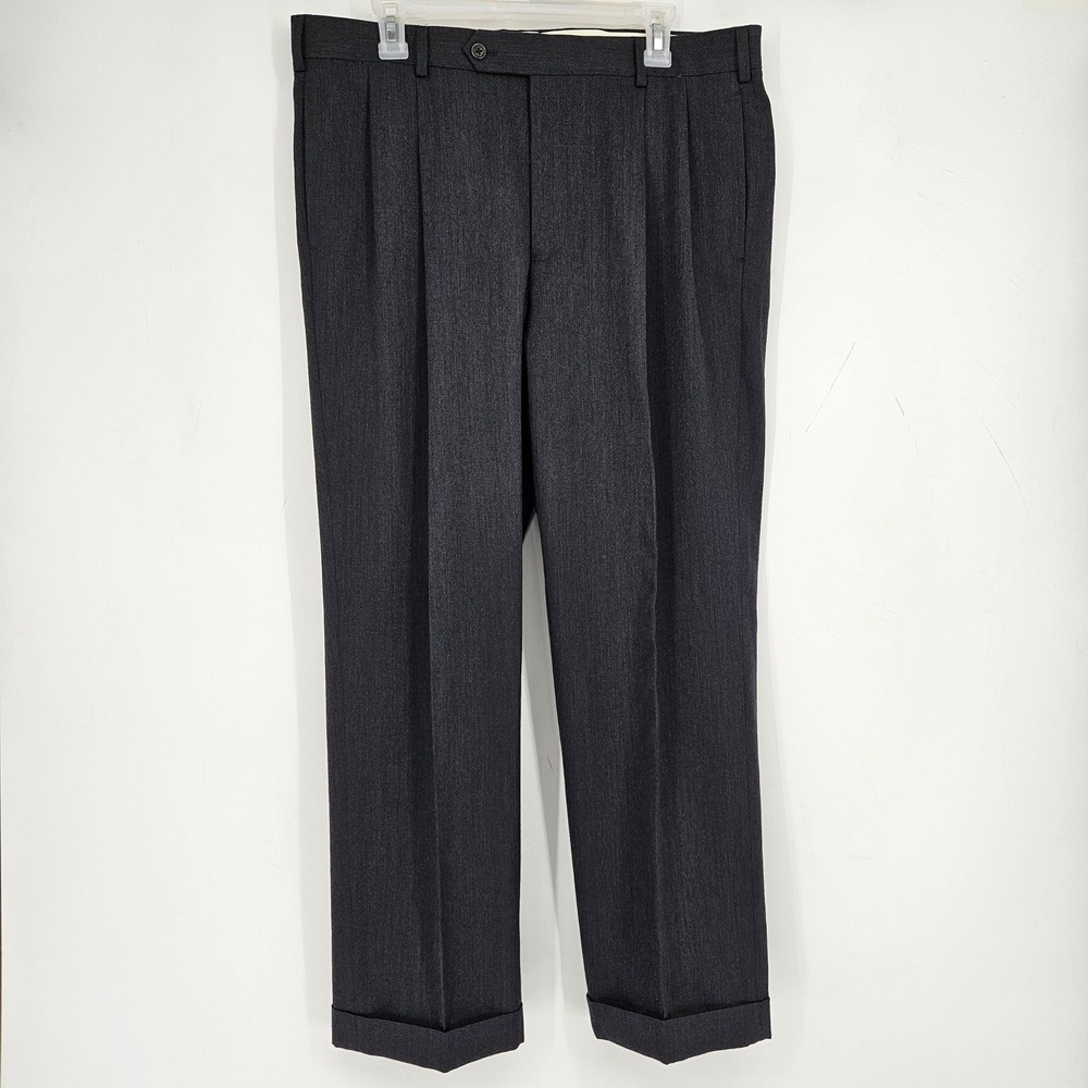 Brooks Brothers Pants Mens 35x32 Madison Wool Gray Casual Slacks Trousers